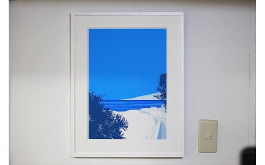 【未来のために】小説付き 直筆サイン入り 額付きジークレープリント 小田原にある景色 心象風景 片田舎の風景 子供の頃に見た風景 海 空 山