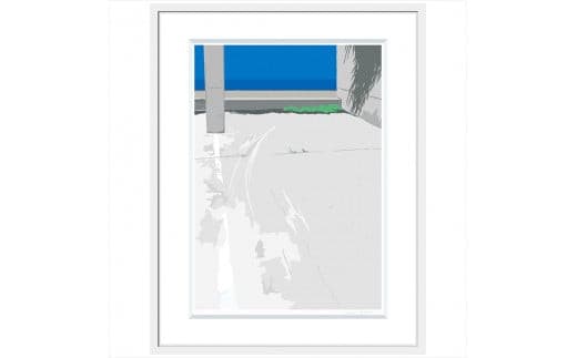 【夜の道、海まで】直筆サイン入り 額付きジークレープリント 小田原にある景色 心象風景 片田舎の風景 子供の頃に見た風景 海 空 山