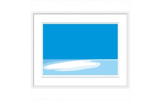 【戻らない時間】直筆サイン入り 額付きジークレープリント 小田原にある景色 心象風景 片田舎の風景 子供の頃に見た風景 海 空 山