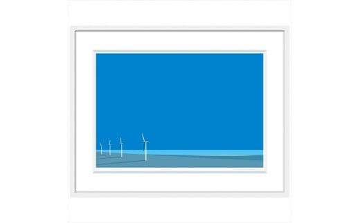 【花が咲く】直筆サイン入り 額付きジークレープリント 小田原にある景色 心象風景 片田舎の風景 子供の頃に見た風景 海 空 山