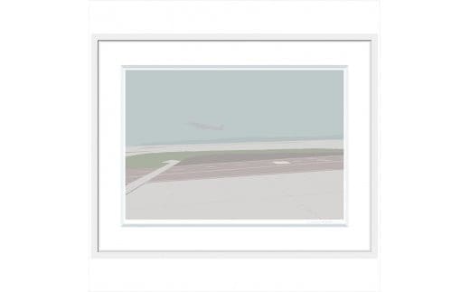 【始まったことと、終わったことと】直筆サイン入り 額付きジークレープリント 小田原にある景色 心象風景 片田舎の風景 子供の頃に見た風景 海 空 山