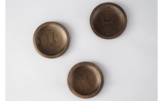 ナラの小皿 3枚セット 【 食器 神奈川県小田原市】