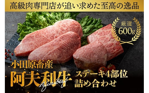 神奈川県産和牛 阿夫利牛のステーキ4部位詰め合わせ 600g【 牛肉 和牛 神奈川県 小田原市 】