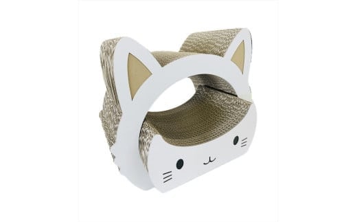 ねこの爪とぎ みみCT＋かおCT セット カラー；ホワイト【 ペット用品 爪とぎ 神奈川県 小田原市 】