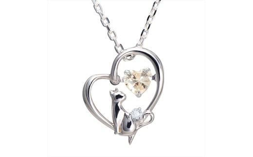 未来天使 TwinkleCatネックレス シャンパンカラーブルームーンストーン【 神奈川県 大磯町 シルバー宝石 レディースジュエリー アクセ 首輪 誕生日 お祝い ギフト 母の日プレゼント 贈り物 ファッション小物 ペンダント 】