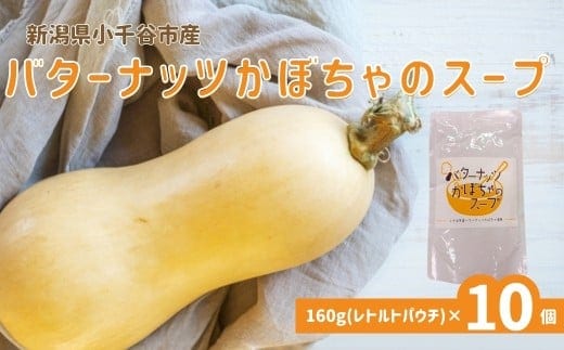 新潟県小千谷市産 バターナッツかぼちゃのスープ 160g×10個セット たかの【0002-0365-01】