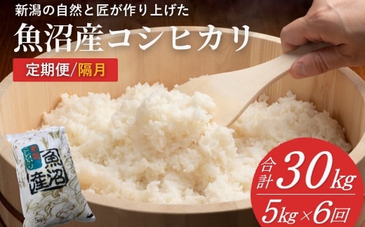 【令和7年産 定期便】魚沼産コシヒカリ 精米計30kg(5kg×6回) 隔月お届け 白米 魚沼 米 共栄農工社【0002-KY05DB00-01】