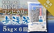 令和7年産 魚沼産コシヒカリ 無洗米 定期便5kg×6回 （隔月お届け）米太【0020-KT05DB00-02】