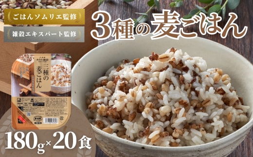 3種の麦ごはんパック (丸麦、もち麦、はと麦ブレンド) 20個セット ごはんソムリエ監修 雑穀エキスパート たかの 【0002-0349-01】