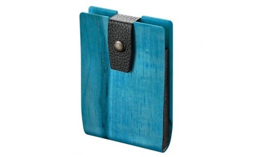 カエデ無垢材 曲げ木名刺入れ（タテ型コンパクト）（ブルー） ストーリオ 【0005-0008SV03-01】