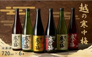 日本酒 越の寒中梅 6種類飲み比べセット 720ml×6本 淡麗辛口 新潟銘醸 【0002-0085-01】