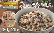 3種の麦ごはんパック (丸麦、もち麦、はと麦ブレンド) 20個セット ごはんソムリエ監修 雑穀エキスパート たかの 【0002-0349-01】
