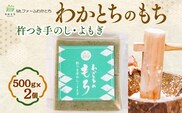 杵つき手のし餅・魚沼「わかとちのもち」よもぎもち 500g×2個 Mt.ファームわかとち【0002-0432SV02-01】