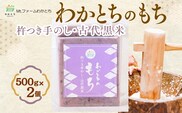 杵つき手のし餅・魚沼「わかとちのもち」黒米もち 500g×2個 Mt.ファームわかとち 【0002-0432SV05-01】