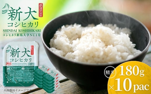 新大コシヒカリ パックご飯 180g×10個 たかの | 新潟県産 コシヒカリ お米 米 こしひかり パックごはん パックライス 小千谷市栽培 開発20年 新潟大学【0002-0429SV01-01】
