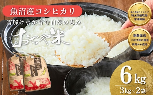 令和7年産 魚沼産コシヒカリ 3kg×2袋 クラフト袋 JA魚沼 【0002-JA01-03】