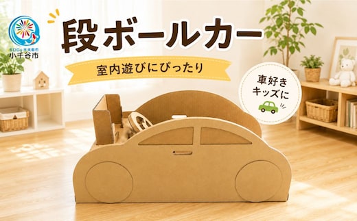 【工作×遊び×車】段ボール製 組み立て遊具「キッズドライバー」 ハンドル付き運転席キット フーゲツ 【0014-0003-02】