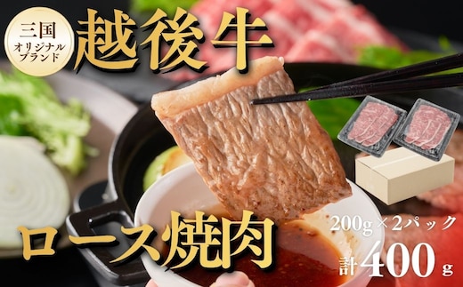 ロース焼肉 新潟 越後牛 ロース 焼肉 計400g (200g×2パック) 三国 | 冷凍 ブランド牛 焼肉 越後牛 国産牛 新潟県産 ロース ロース肉 ろーす ろーす肉 ろーす焼肉 和牛 牛肉 新潟県 小千谷市【0043-0003-01】