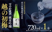 日本酒 純米吟醸 越の初梅 雪中貯蔵酒 720ml×1本 雪国でしか味わえない極上酒 新潟県 高の井酒造 【0002-0329-03】