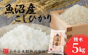令和7年産 魚沼産コシヒカリ 計5kg(5kg×1袋) 小千谷米穀【0002-BE04-01】