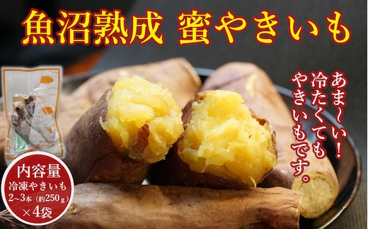 【魚沼熟成】紅はるかの蜜やきいも 4袋セット ※冷凍便 やきいも 焼き芋 熟成 ベニハルカ 個別梱包 小千谷市産 農園ビギン 【0002-0219-01】