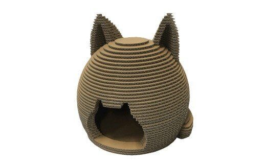 【猫×癒し×インテリア】愛猫のための快適空間 段ボール製 猫ちぐら 猫ちゃん専用のおしゃれな隠れ家 フーゲツ 【0014-0006-01】