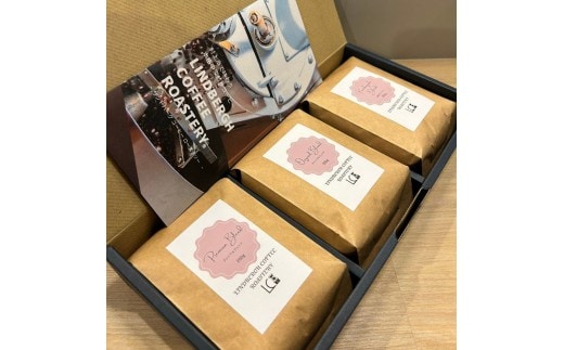 自家焙煎コーヒー豆【粉】LC1-2 こだわりのブレンドコーヒーセット 200g×3種 LINDBERGH COFFEE ROASTERY 1105005