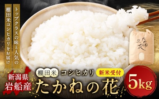 【新米受付・令和8年産米】新潟県村上市岩船産 棚田米コシヒカリ「たかねの花」5kg 1104001N