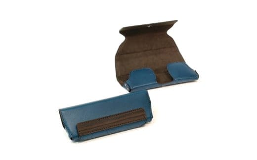 【こだわりの革アイテム】メガネケース(ネイビー)[セミラージーサイズ]1087026 