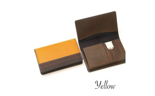 【こだわりの革アイテム】名刺ケース(イエロー)1087013 革製品 レザー 名刺入れ