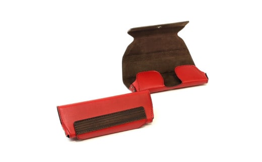 【こだわりの革アイテム】メガネケース(レッド)[セミラージーサイズ]1087024 