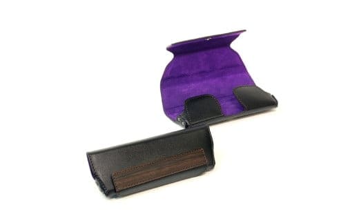 【こだわりの革アイテム】メガネケース(ブラック)[セミラージーサイズ]1087028 