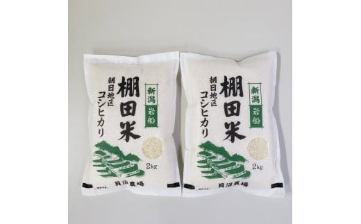 【令和7年産米】新潟県村上市岩船産 棚田米コシヒカリ 4kg(2kg×2袋)1067084