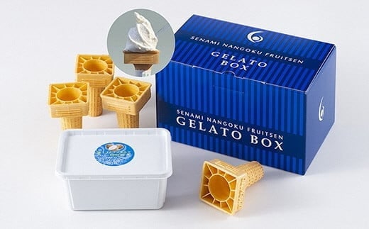 A4125 【瀬波南国フルーツ園】手づくりパーティージェラート(コーン付き)笹川流れの塩ココナッツミルク味