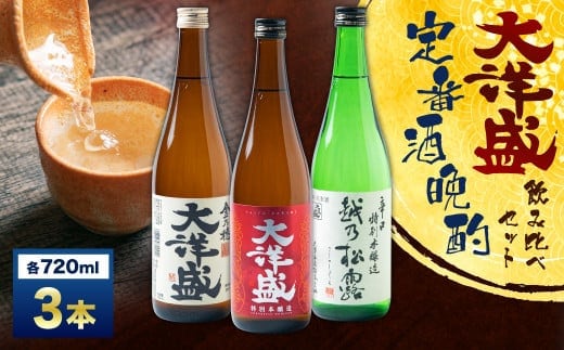 【定番酒晩酌セット】大洋盛セットG 720ml×3本 日本酒飲み比べセット 淡麗辛口 四合瓶 大洋酒造 [A4177]