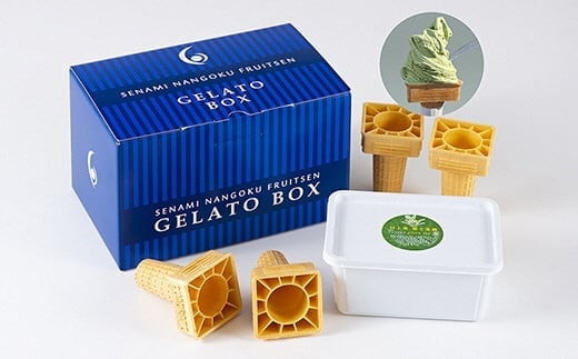 A4126 【瀬波南国フルーツ園】手づくりパーティージェラート(コーン付き)村上茶味