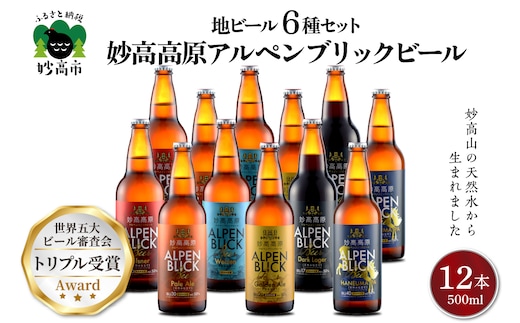 妙高高原アルペンブリックビール６種ギフトセット(500ml×12本) within2024