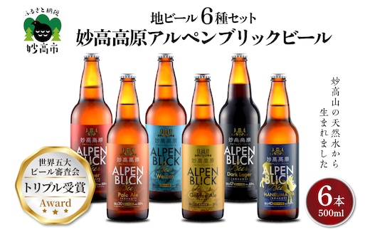 妙高高原アルペンブリックビール６種ギフトセット(500ml×6本) within2024