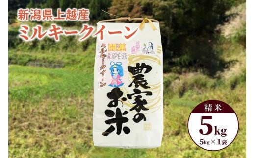 令和7年産「ミルキークイーン」新潟県上越産 精米5kg(1袋)