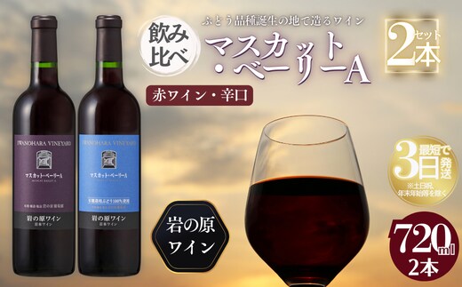 ワイン 岩の原ワイン マスカット・ベーリーA 飲み比べ2本セット（赤×2本 各720ml） 酒 ギフト 新潟 上越