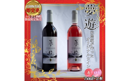 ワイン/清里夢遊（赤・ロゼ）2本セット/各750ml/原料マスカットベーリーＡ100％/新潟県上越市産