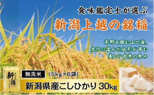 令和7年産 食味鑑定士厳選 新潟県産こしひかり 無洗米 30kg 上越市 米 コメ コシヒカリ