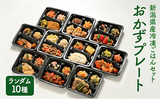 【ランダム10種】いろどりおかずプレートと新潟県産冷凍ごはんセット 健康調理 簡単 非常食 にも