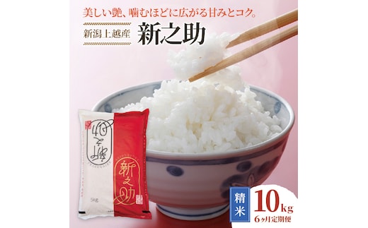 令和8年産 先行予約 新潟上越産 新之助 【6ヶ月連続お届け】 10kg×6回 60kg 60キロ しんのすけ シンノスケ 米 お米 こめ おすすめ 人気 ふるさと納税 新潟 新潟県産 にいがた 上越 上越産 定期便 送料無料