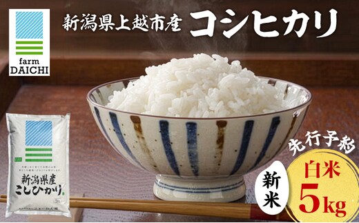 先行予約 令和8年 新米 新潟県上越市産 コシヒカリ 5kg 5キロ お米 コメ こしひかり ふぁーむ大地