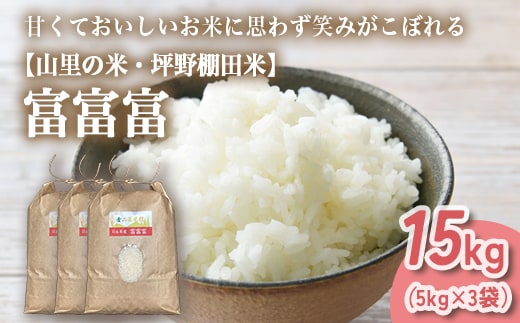 山の湧き水 寒暖差 山里 山里の米･坪野米 R8年産 富富富 15kg（5kg×3）｜ふふふ 新米 こめ コメ お米 おこめ 白米 精米 香り うまみ あまみ 自慢 高品質 富山 魚津 ※北海道・沖縄・離島への配送不可 ※2026年9月～発送