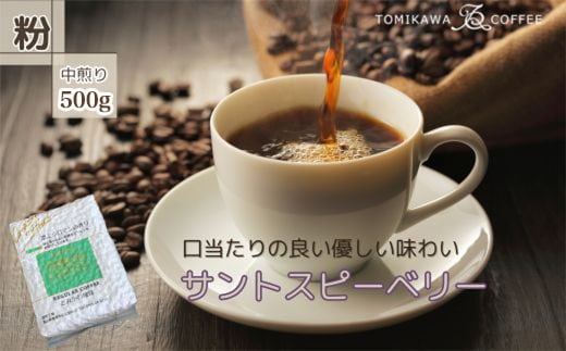 【粉】サントスピーベリー500g 自家焙煎コーヒー豆専門店とみかわ 富山 魚津