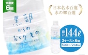 【合計288本】定期便 黒部からのおくりもの 500ml×24本×2ケース×6回 総計144L 水 飲料水 名水 ミネラルウォーター 2個口配送/IAC/富山県 黒部市 備蓄 保存 飲料類 