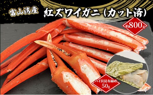 富山湾産カニ バイ貝朧昆布締めセット タグ付き紅ズワイガニ 大サイズ 贈答 自分にご褒美 カット済 漁師直販 恵比須丸 海鮮 鮮度抜群 風味豊か イベント 集まり お祝い 