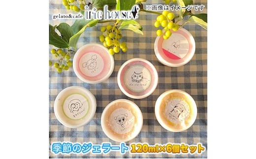 【お任せ】季節のジェラート120ml×お楽しみ6個セット/富山県黒部市 アイス アイスクリーム アイリーハウス 黒部の名水 送料無料 詰め合わせ 